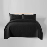 3 Pcs Ultrasonic Bedspread - Black (009)